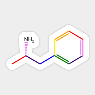 Adderall Molecule Rainbow Chemistry Sticker